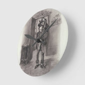 Bob Cratchit und Tiny Tim von "Charles Dickens: Runde Wanduhr (Winkel)