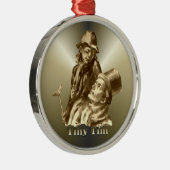 Bob Cratchit und Tiny Tim Weihnachtslied Silbernes Ornament (Rechts)