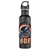 Bob der Bobber-Motorradfahrer V Edelstahlflasche (Vorderseite)