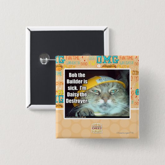 Bob der Erbauer ist krank Button (Vorne & Hinten)