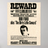 Bob Ford REWARD Poster (Vorne)