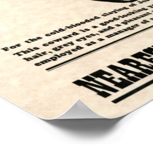 Bob Ford REWARD Poster (Ecke)