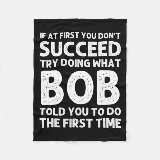 Bob Gift Name D Birthday Funny Christma Fleecedecke (Vorderseite)