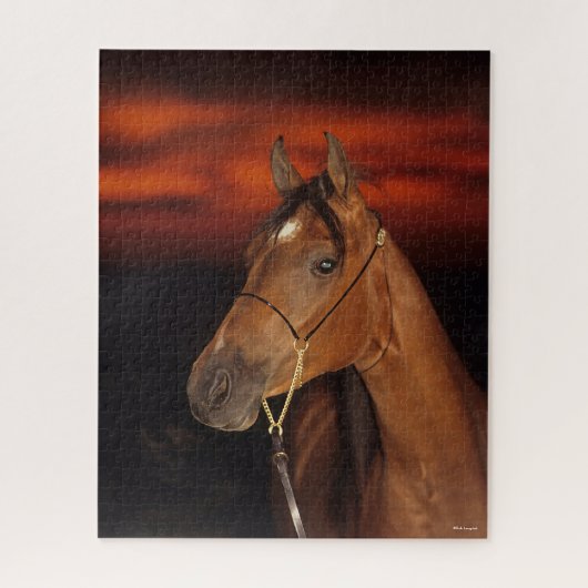 Bob Langrish | Bay Arab Stallion Headshot Sunset Puzzle (Vertikal)