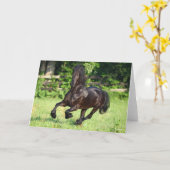 Bob Langrish | Black Friesian Running Karte (Gelbe Blume)