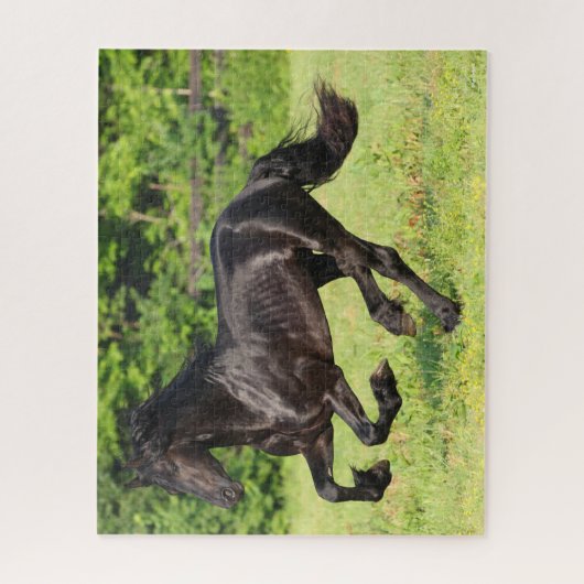 Bob Langrish | Black Friesian Running Puzzle (Vertikal)