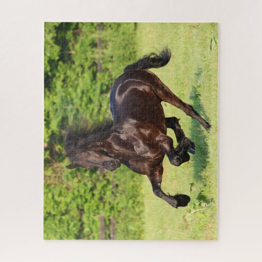 Bob Langrish | Black Friesian Running Puzzle (Vertikal)