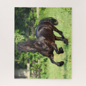 Bob Langrish | Black Friesian Running Puzzle (Vertikal)
