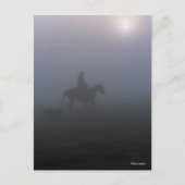 Bob Langrish | Cowboy-Rennen in Nebel mit Hund Postkarte (Vorderseite)