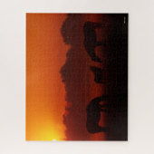 Bob Langrish | Drei Pferde grasen bei Sonnenunterg Puzzle (Vertikal)