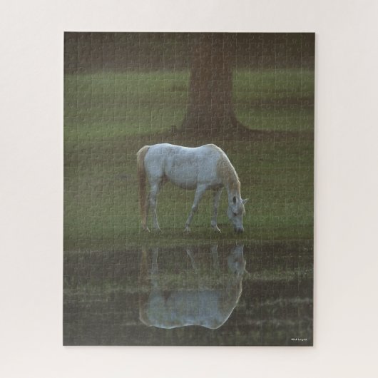Bob Langrish | Grau-Arabische Grazing Water Reflec Puzzle (Vertikal)