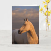 Bob Langrish | Grau-Arabischer Headshot-Abend Karte (Gelbe Blume)