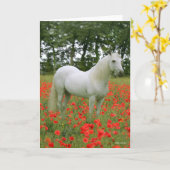 Bob Langrish | Grauarabisch in roten Blume stehend Karte (Gelbe Blume)