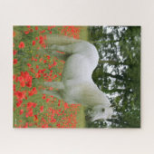 Bob Langrish | Grauarabisch in roten Blume stehend Puzzle (Horizontal)