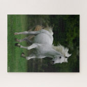 Bob Langrish | Graue arabische Running Mane Flows Puzzle (Horizontal)