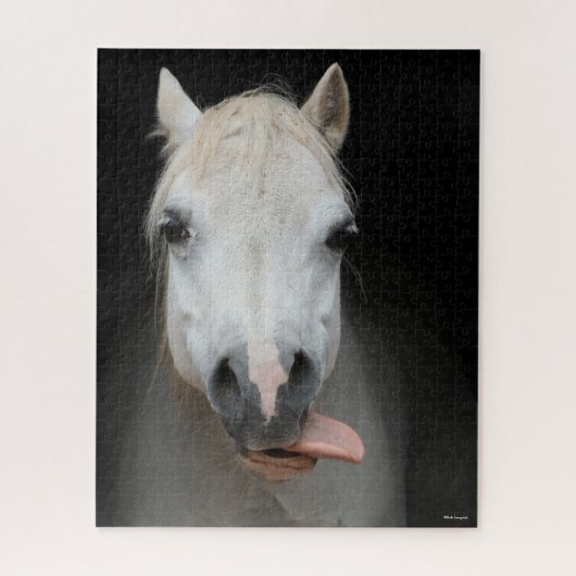Bob Langrish | Grauer Welsh Pony Tongue Out Headsh Puzzle (Vertikal)