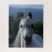 Bob Langrish Gray Arab Stallion Stehender Headshot Puzzle (Vertikal)