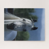 Bob Langrish Gray Arab Stallion Stehender Headshot Puzzle (Horizontal)