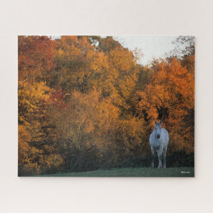 Bob Langrish Gray Warmblut Pferd Stehend Herbst Puzzle