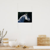 Bob Langrish | Grey Warmblood Standing Headshot Poster (Küche)