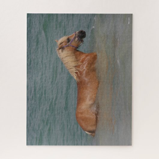 Bob Langrish | Haflinger Pferd schwimmen im Meer Puzzle (Vertikal)