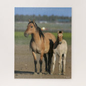 Bob Langrish Kiger Mustang Mare und Foal Stehend Puzzle (Vertikal)
