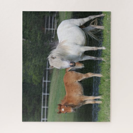 Bob Langrish Miniature Pony Mare und Foal Stehend Puzzle (Vertikal)