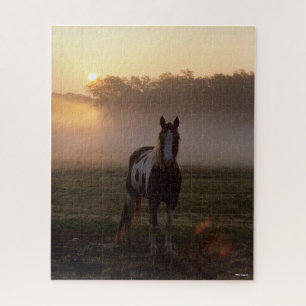 Bob Langrish   Paint Horse Stehend Mist Sunrise Puzzle