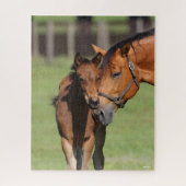 Bob Langrish Quarter Horse Mare und Foal Cuddling Puzzle (Vertikal)