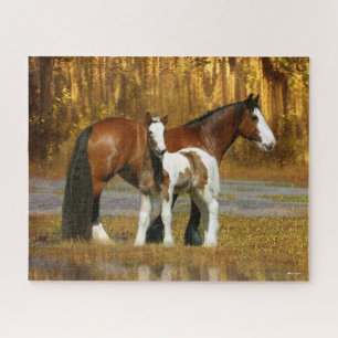 Bob Langrish Sinti und Roma Vanner Mare and Foal Puzzle