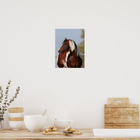 Bob Langrish | Tobiano Paint Stallion Headshot Poster (Küche)