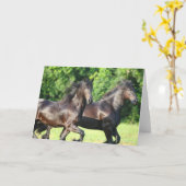 Bob Langrish | Two Friesians Running Together Karte (Gelbe Blume)