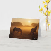 Bob Langrish zwei Araber Stehend in Nebel bei Sonn Karte (Gelbe Blume)