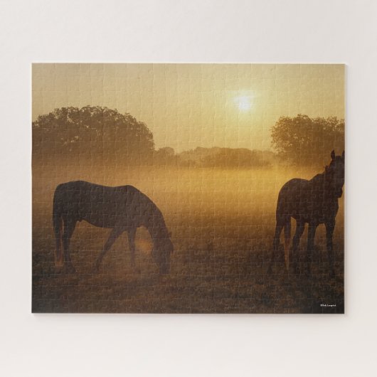 Bob Langrish zwei Araber Stehend in Nebel bei Sonn Puzzle (Horizontal)