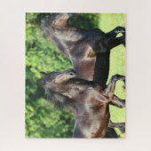 Bob Langrish | Zwei Friesianer laufen zusammen Puzzle (Vertikal)