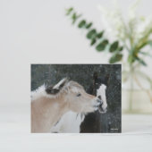 Bob Langrish | Zwei Ponys-Treffen im Schneefall Postkarte (Stehend Vorderseite)