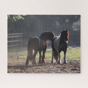 Bob Langrish Zwei Sinti und Roma-Vanners im Feld Puzzle