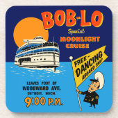 Bob-Lo Special Mondlicht Kreuzfahrt Retro Design Getränkeuntersetzer (Vorderseite)