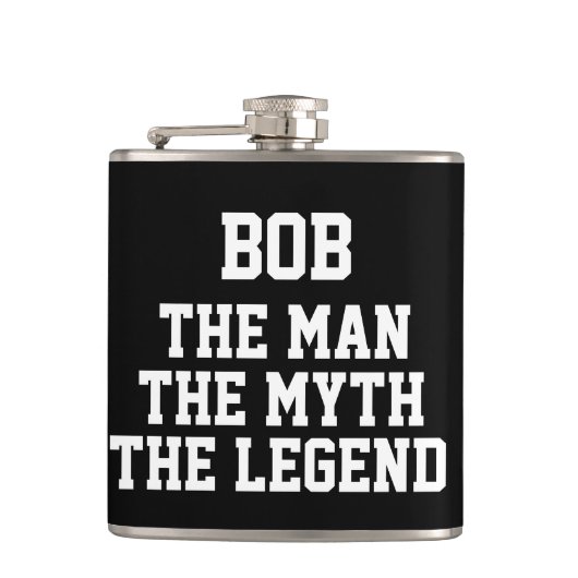 Bob: Mann, Myth, Legende Flachmann (Vorderseite)