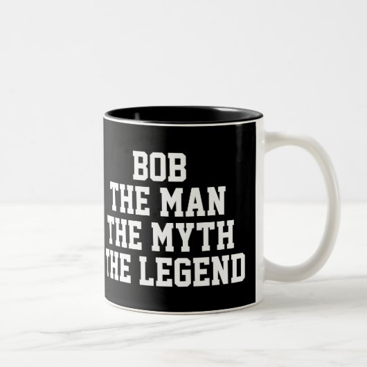 Bob: Mann, Myth, Legende, Schwarz Zweifarbige Tasse (Rechts)