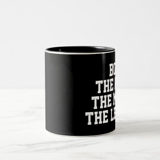 Bob: Mann, Myth, Legende, Schwarz Zweifarbige Tasse (Mittel)