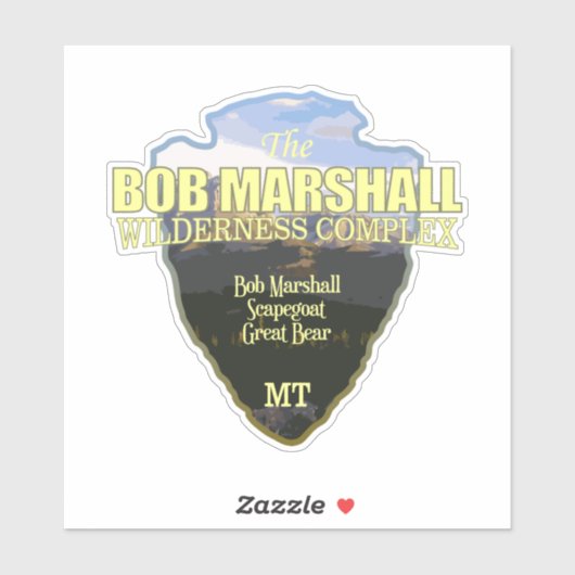 Bob Marshall Wilderness Complex (arrowhead) Aufkleber (Blatt)
