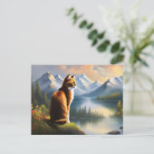 Bob Ross Style Cat Postcard Postkarte (Stehend Vorderseite)
