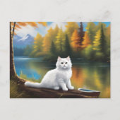Bob Ross Style Cat Postcard Postkarte (Vorderseite)