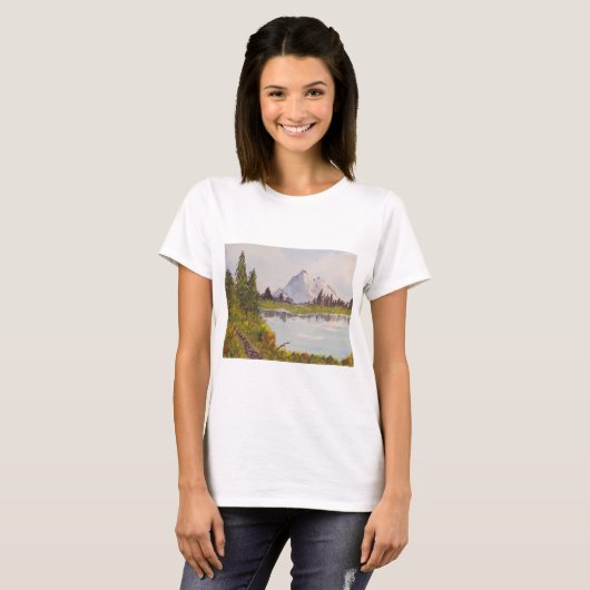 Bob Ross Style Malerei #1 T-Shirt (Vorne ganz)