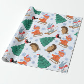 Bob-Sledding Weihnachtsschnee-Bäume der Geschenkpapier (Ungerollt)