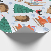 Bob-Sledding Weihnachtsschnee-Bäume der Geschenkpapier (Ecke)