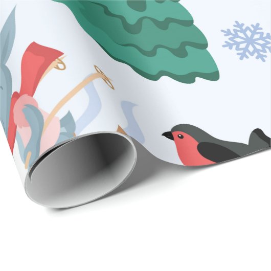 Bob-Sledding Weihnachtsschnee-Bäume der Geschenkpapier (Rolleneckpunkt)