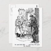 Bob und Tiny Tim (mit Text) Postkarte (Vorne/Hinten)