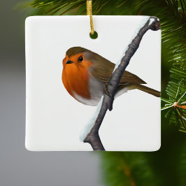 Bob von Red Robin Bird Wildlife White Keramikornament